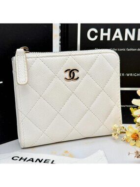 Chanel Caviar Leather Compact Wallet